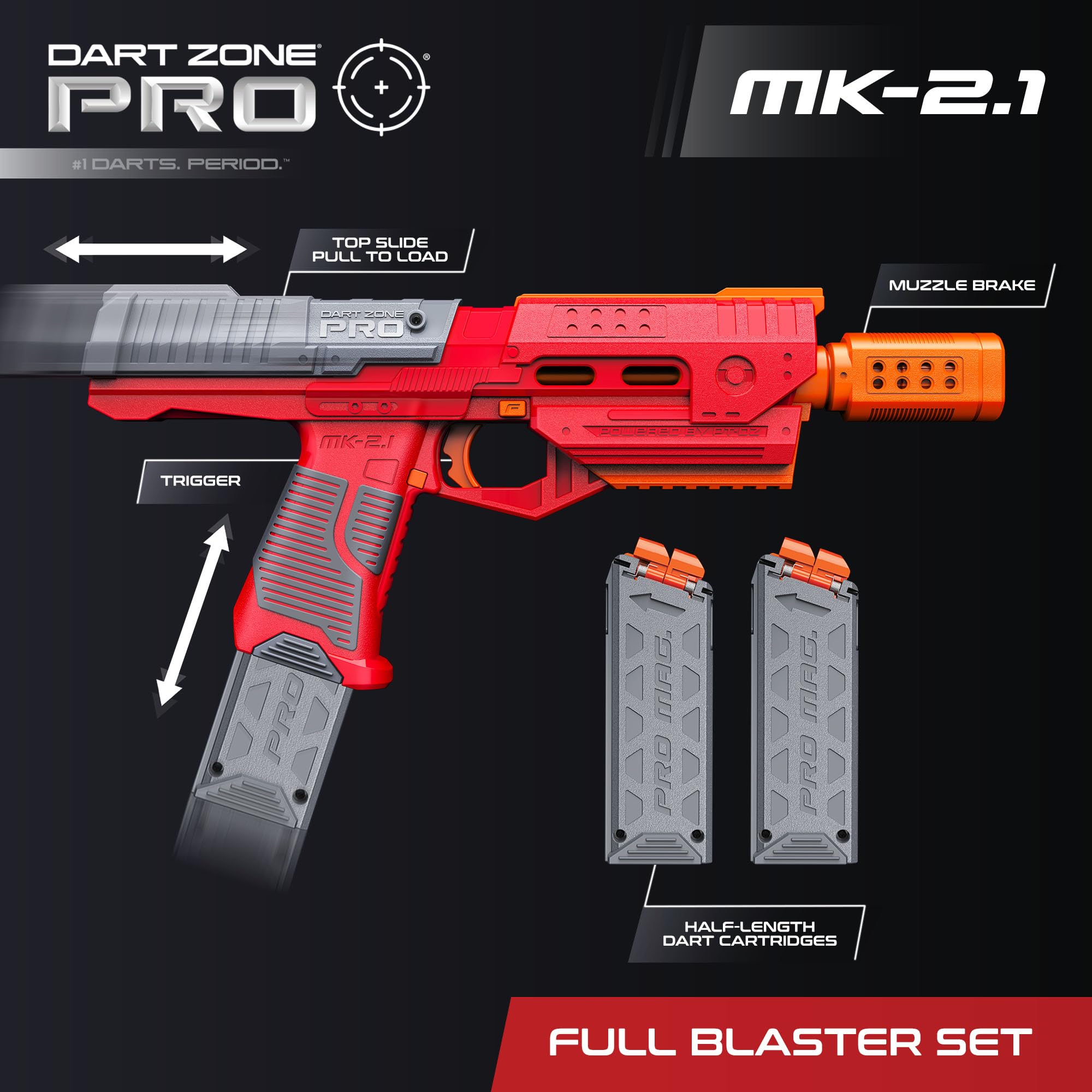 Dart Zone プロシリーズ MK-2 + 弱スプリング セット Dart Zone Pro MK-2 Low-Power Spring (90-100 FPS) – Out of Darts